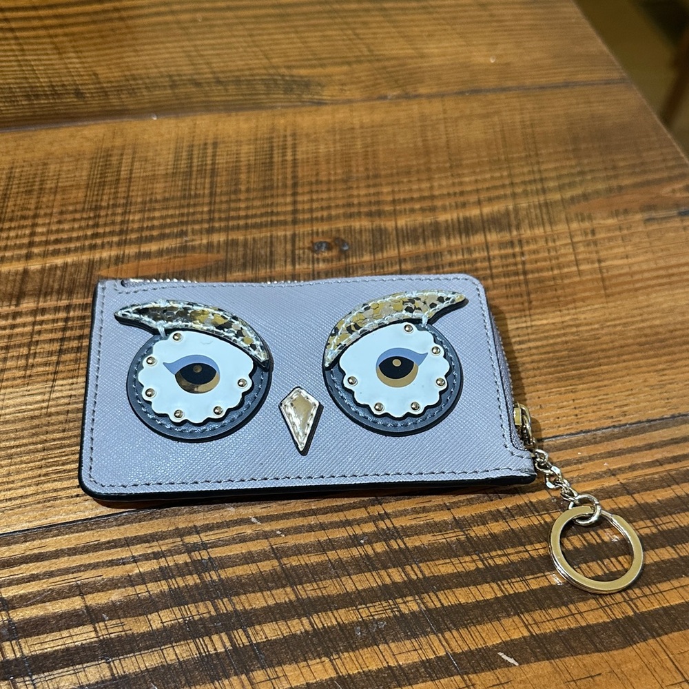 Kate Spade Gray Owl Key & Card Holder